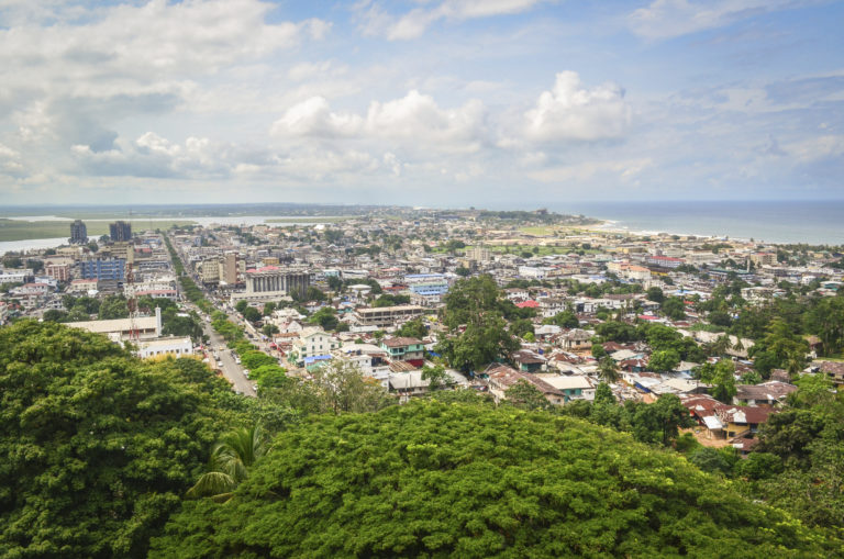 Aerial views of Monrovia, Liberia