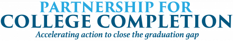Logo: Partnership for College Completion, accelerating action to close the graduation gap